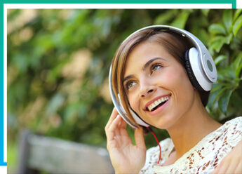 woman listening to music